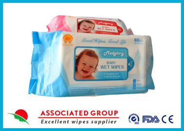 Jednorazowe bezzapachowe chusteczki nawilżane dla niemowląt 80 sztuk Flowpack z pokrywką Spunlace z małą kropką