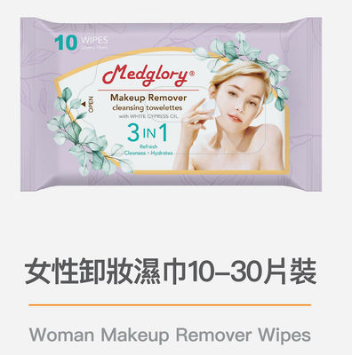 Refresh Cleanse Hydrate 3 w 1 Woman Makeup Remover Wipe Biały olejek cyprysowy