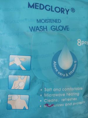 Rękawica do mycia na mokro Ogrzewanie mikrofalowe zwilżone dla lepszej pomocy pacjentom