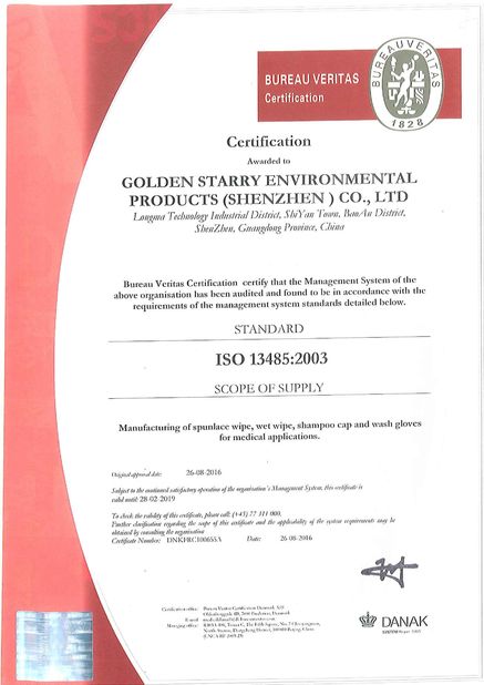 Chiny Golden Starry Environmental Products (Shenzhen) Co., Ltd. Certyfikaty